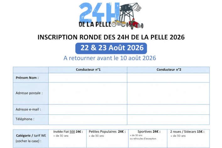 <strong>Inscription 2026</strong><small>© FIAT 500 et dérivés CLUB DE FRANCE</small>